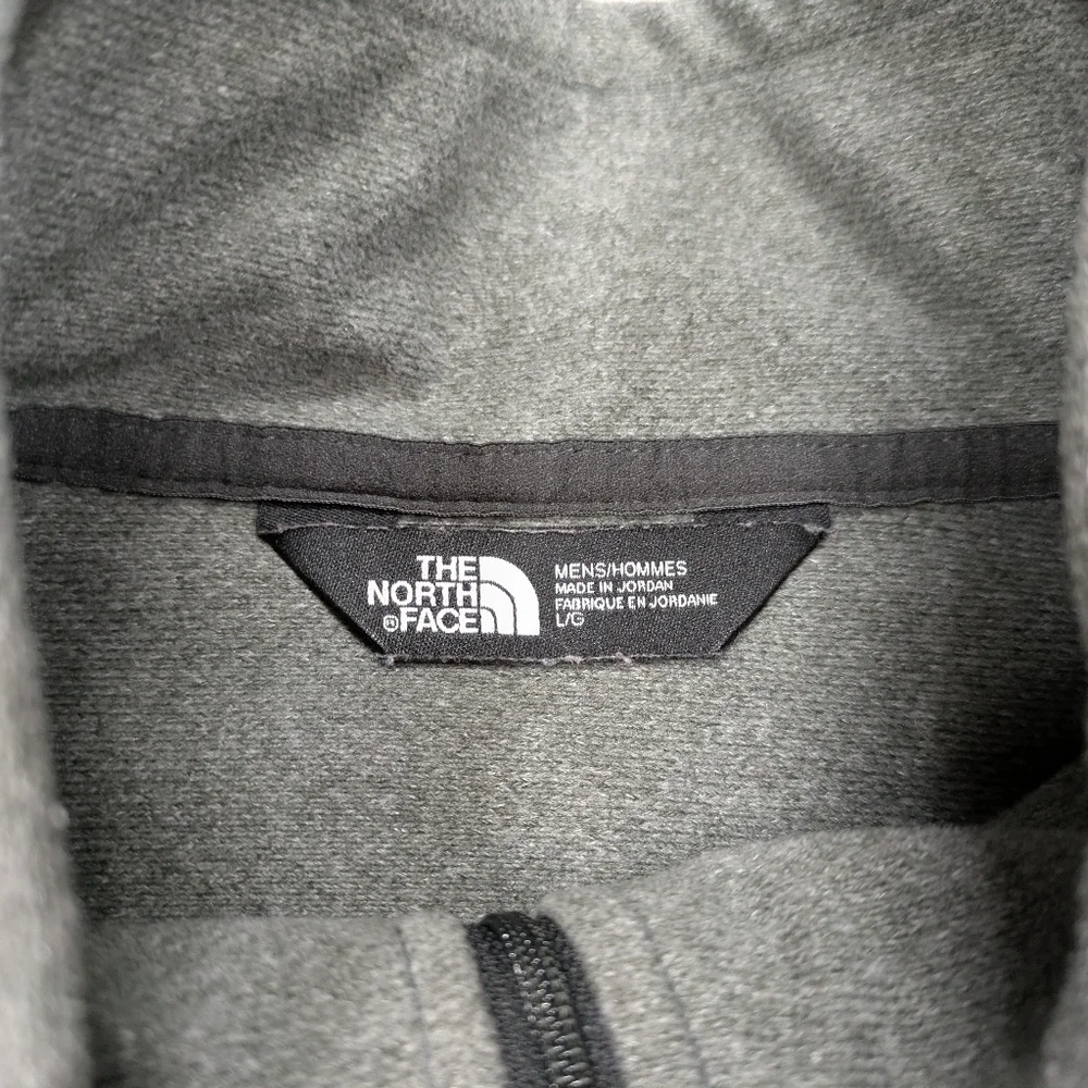The North Face Jacket Men's L Gray Tech ¼ Zip Fleece Smooth Faced Outdoor Hike